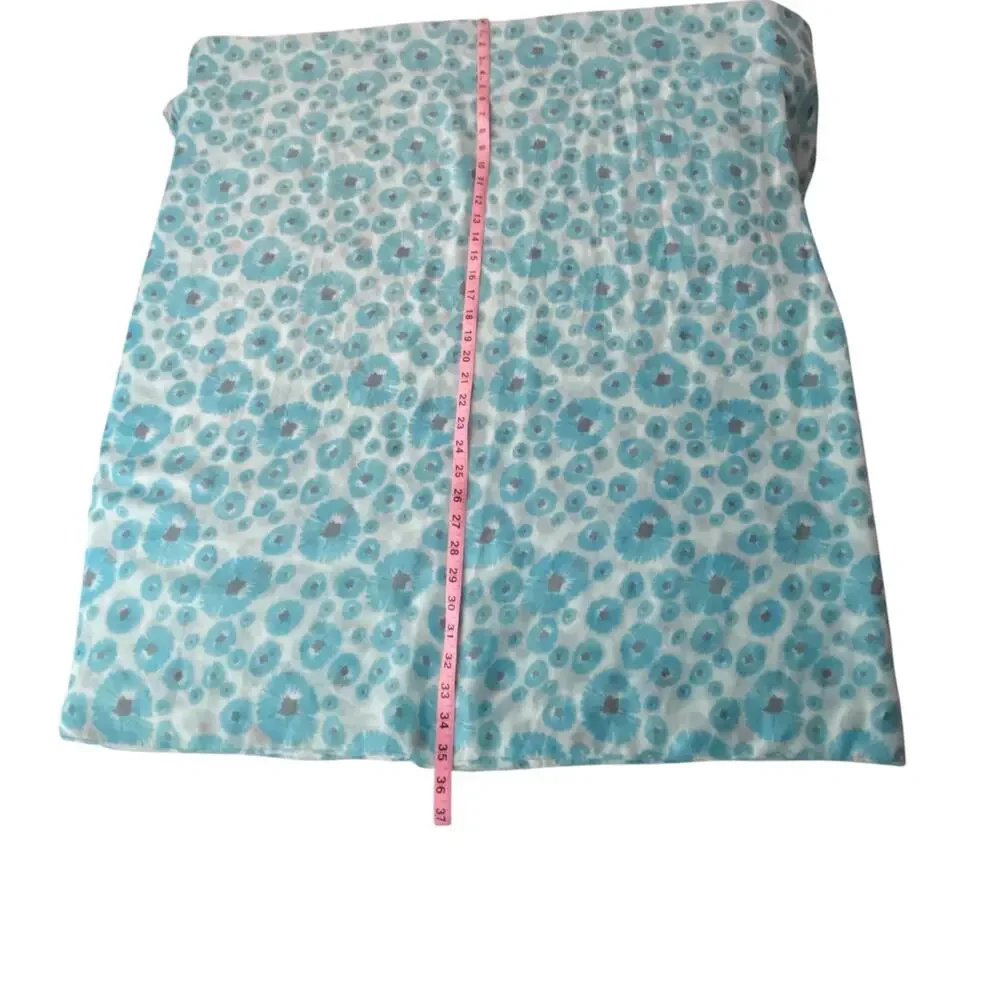 Life Is Good Scarf Sheer Floral Sky Blue Turquoise Lightweight One Size Boho